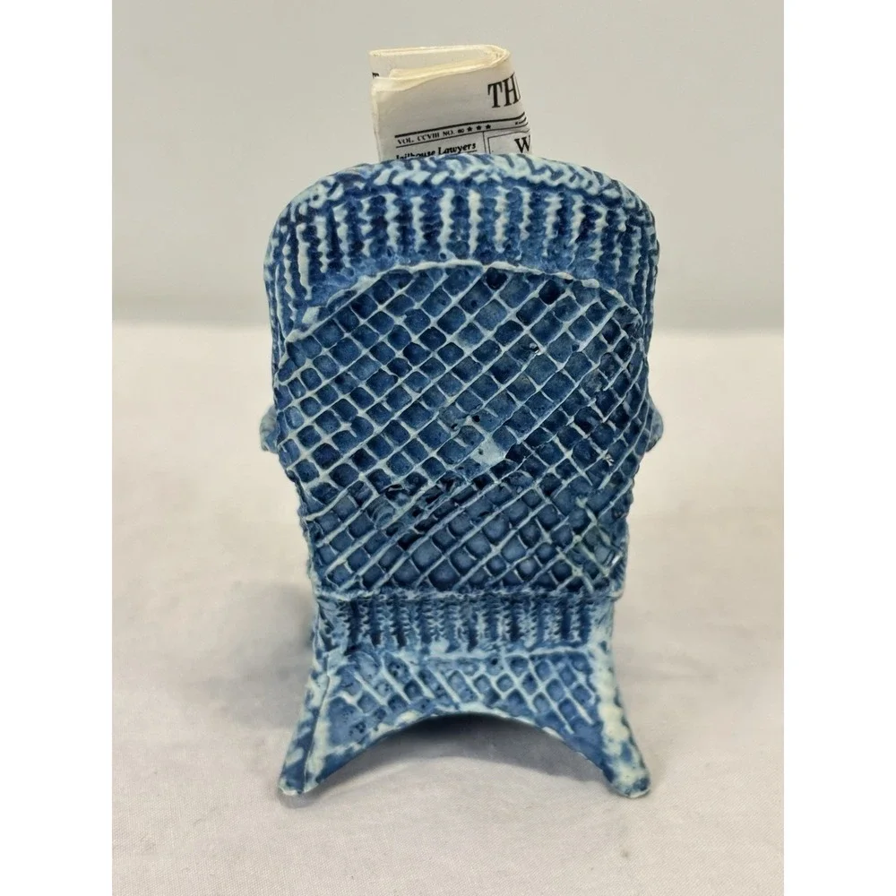 Mini Resin Cat Figure On Wicker Chair With Newspaper Crazy Cat Lady 3